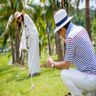 【パターゴルフ】沖縄らしく、ビーチサイドエリアにあるコースでプレー。