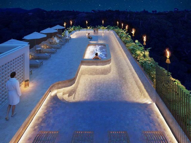 BLISSTIA SUITES＆RESORT 沖縄恩納村 インフィニティプール（夜）